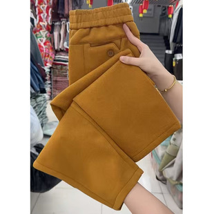 新款 显瘦休闲运动裤 加厚直筒卫裤 时尚 女高腰宽松小脚哈伦裤 春秋季