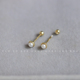 珍珠螺丝耳骨钉女S925纯银镀14K拧扣小巧珍珠耳钉短18K玫瑰金耳饰