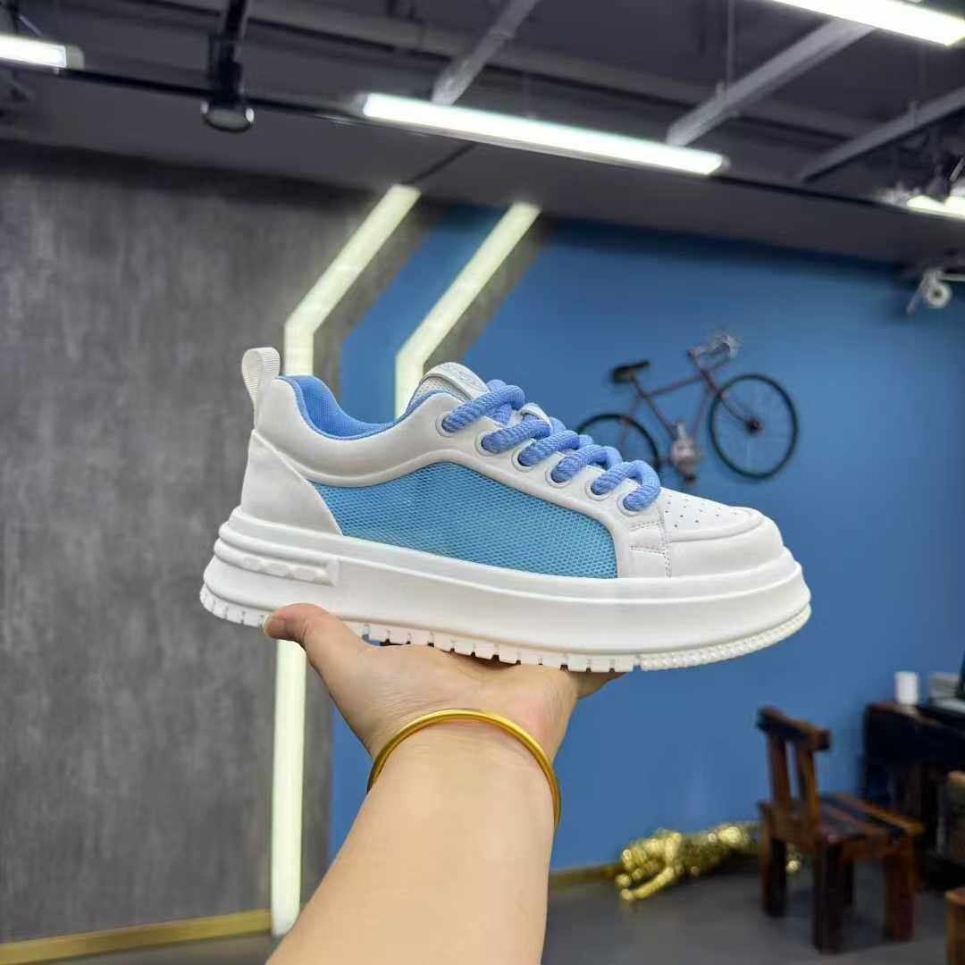 2026新款厚底小白板鞋男爆款高级感休闲鞋网面透气运动鞋