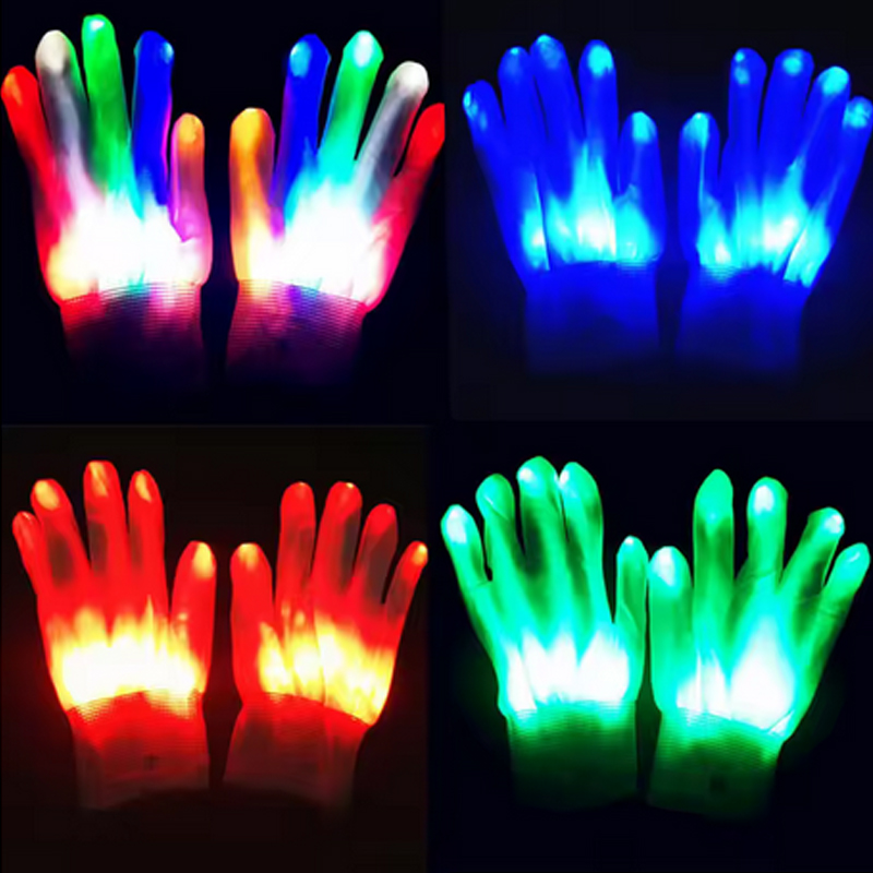 酒吧蹦迪LED七彩变色发光手套