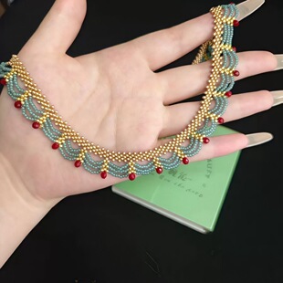 丹青花影~新中式多层蕾丝流苏项链女2025新款个性独特设计锁骨链