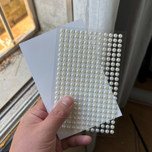 DIY脸部装 饰珍珠贴 饰白色珍珠眼尾钻贴女生化妆眉心眼珠珠花束装