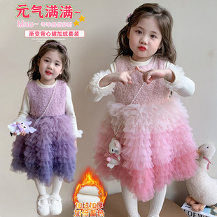 女童连衣裙春装2026新款儿童韩系小女孩绝美宝宝春季洋气公主裙子