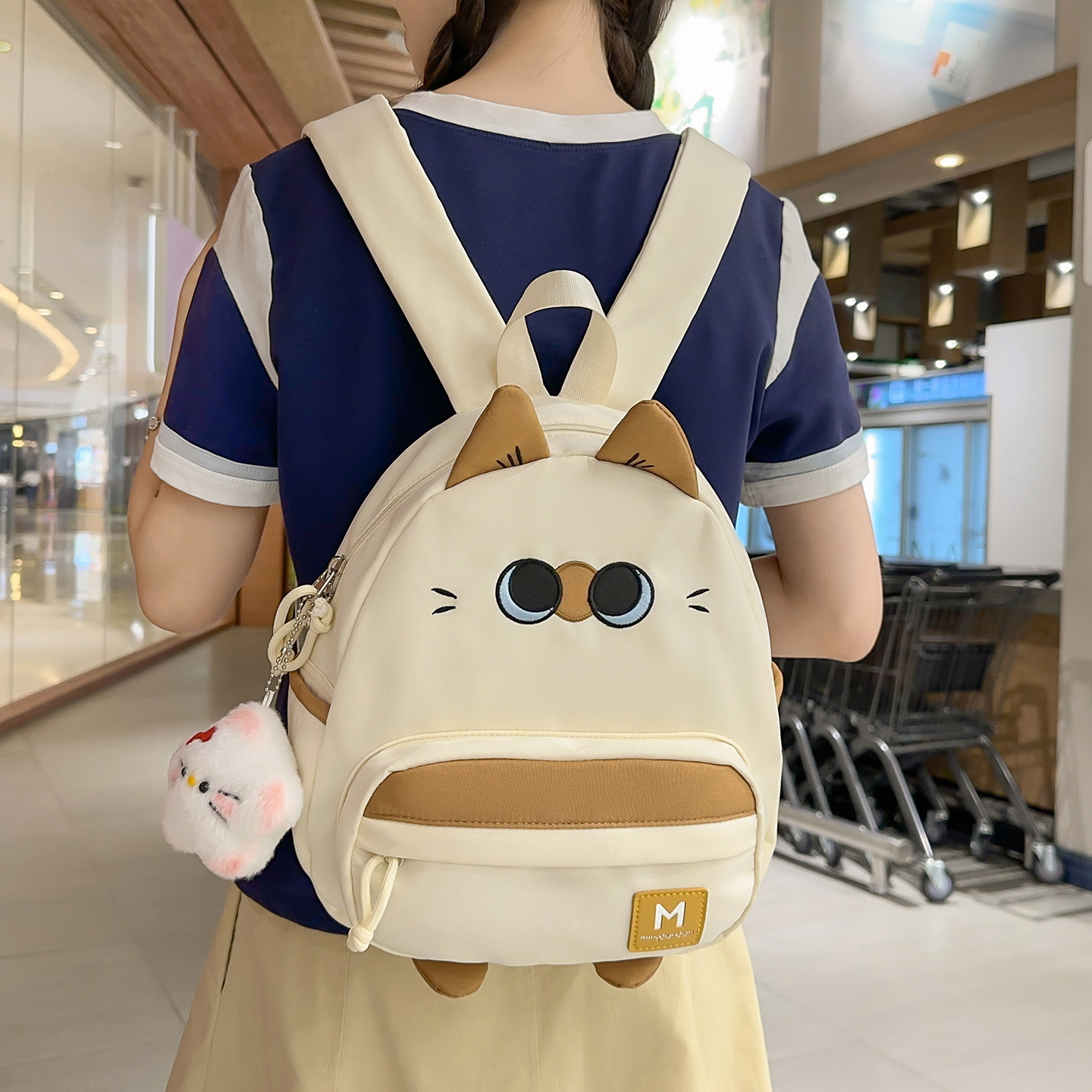 可爱卡通搞怪猫头鹰双肩包女孩儿童小学生书包旅游出游百搭小背包