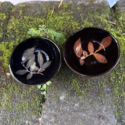 【榆树叶】木叶天目盏纯手工茶杯单杯吉州窑主人杯木叶盏酒杯