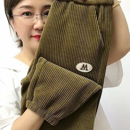 清仓捡漏～加绒加厚灯芯绒裤子女秋冬款雪尼尔萝卜哈伦束脚休闲裤