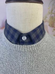 单郎高端纯棉磨毛格子衬衫衣领百搭毛衣装饰领尖领方领男女节约领