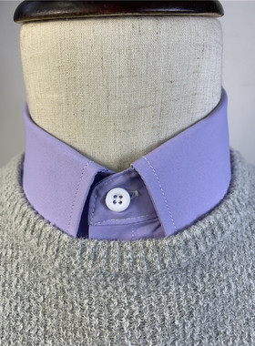 赫尔齿口腔医院紫色假领子男女河北曲阳通用百搭毛衣方领节约领