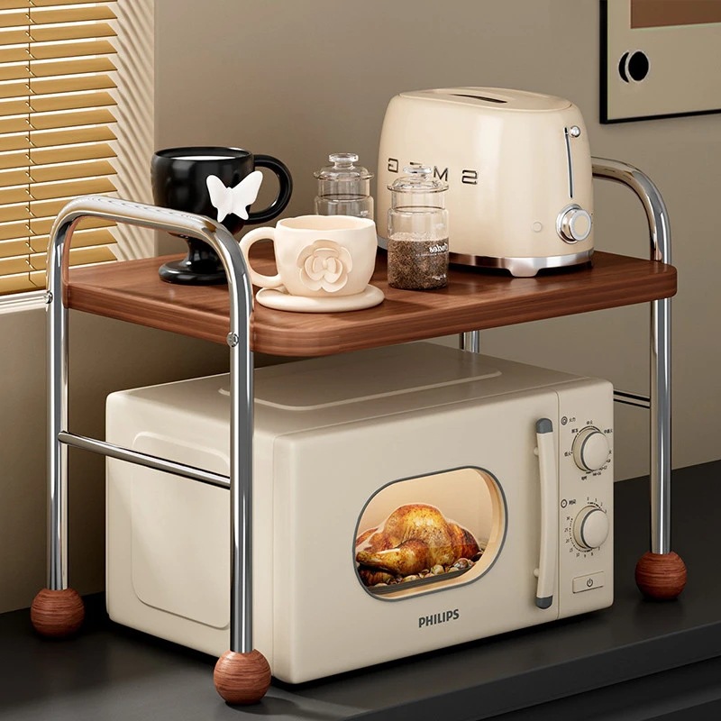 中古风多功能微波炉置物架