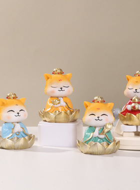 创意国潮黄大仙树脂工艺品办公室桌面摆件卡通潮玩公仔家居装饰品