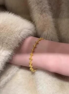 金色蕾丝镂空小花手链