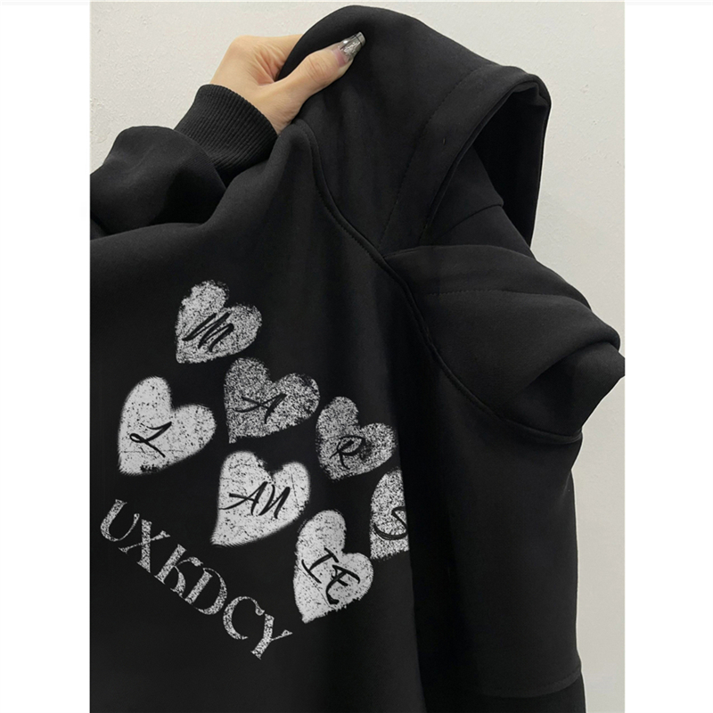 纯棉高街美式复古连帽卫衣男宽松