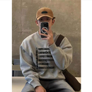 上衣 设计感宽松潮牌长袖 重磅纯棉高街美式 复古圆领卫衣男2025新款