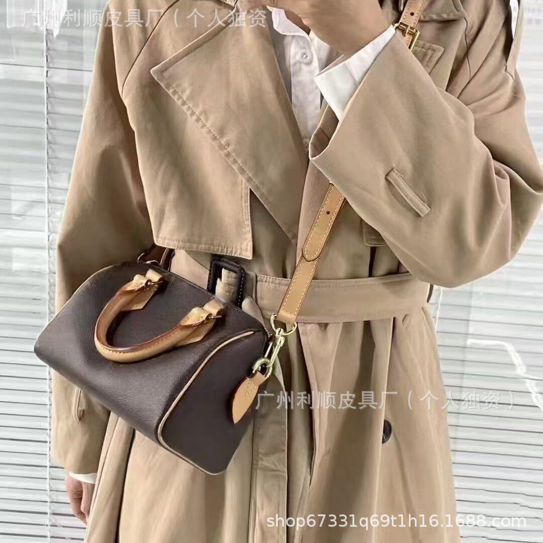 日本ぜいた广州外贸直供老花speedy20枕头包波士顿真皮手袋手提单