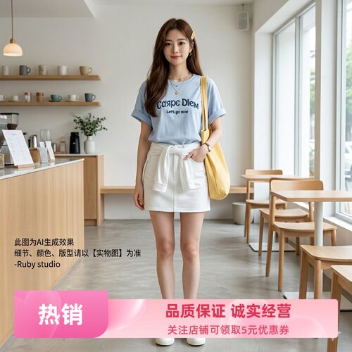 Ruby春夏美式复古立体字母刺绣