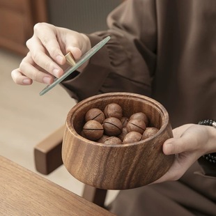 南美胡桃木果盒高端老枞木干果盘柿子南瓜坚果瓜子中式零食