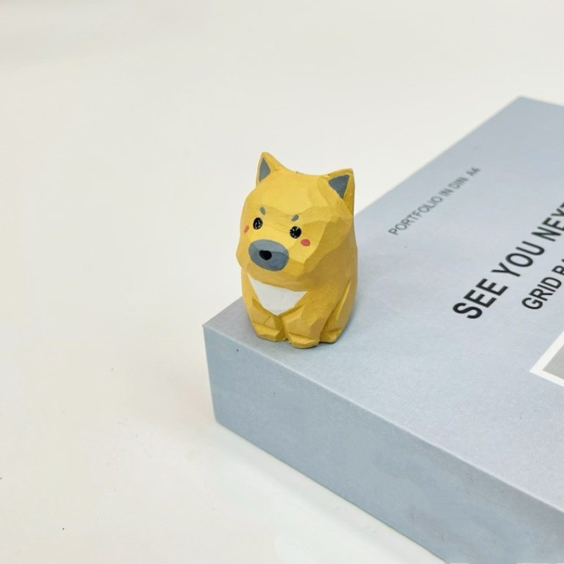 手工木雕萨摩边牧田园犬小狗摆件可爱卡通动物桌面装饰品新年礼物,家居饰品,装饰摆件,淘宝优惠券,粉丝福利购,淘宝优惠卷