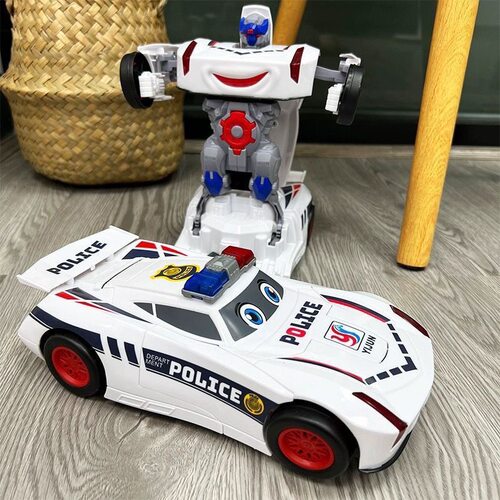 儿童益智力1一至二3-6周岁变形车机器人警车宝宝小男孩子玩具跑车