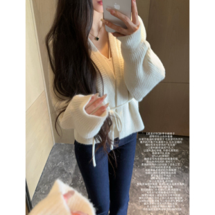 JAMAIS VU【柔美织物】新季衣橱搭子 多穿法 绑带开衫上衣外套春