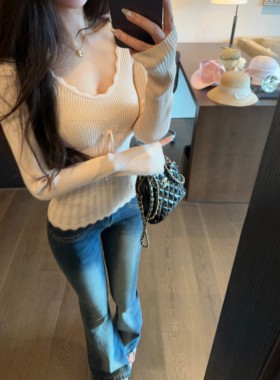 JAMAIS VU【粉面含春】一见钟情的重工版型！很厚实秋冬针织上衣