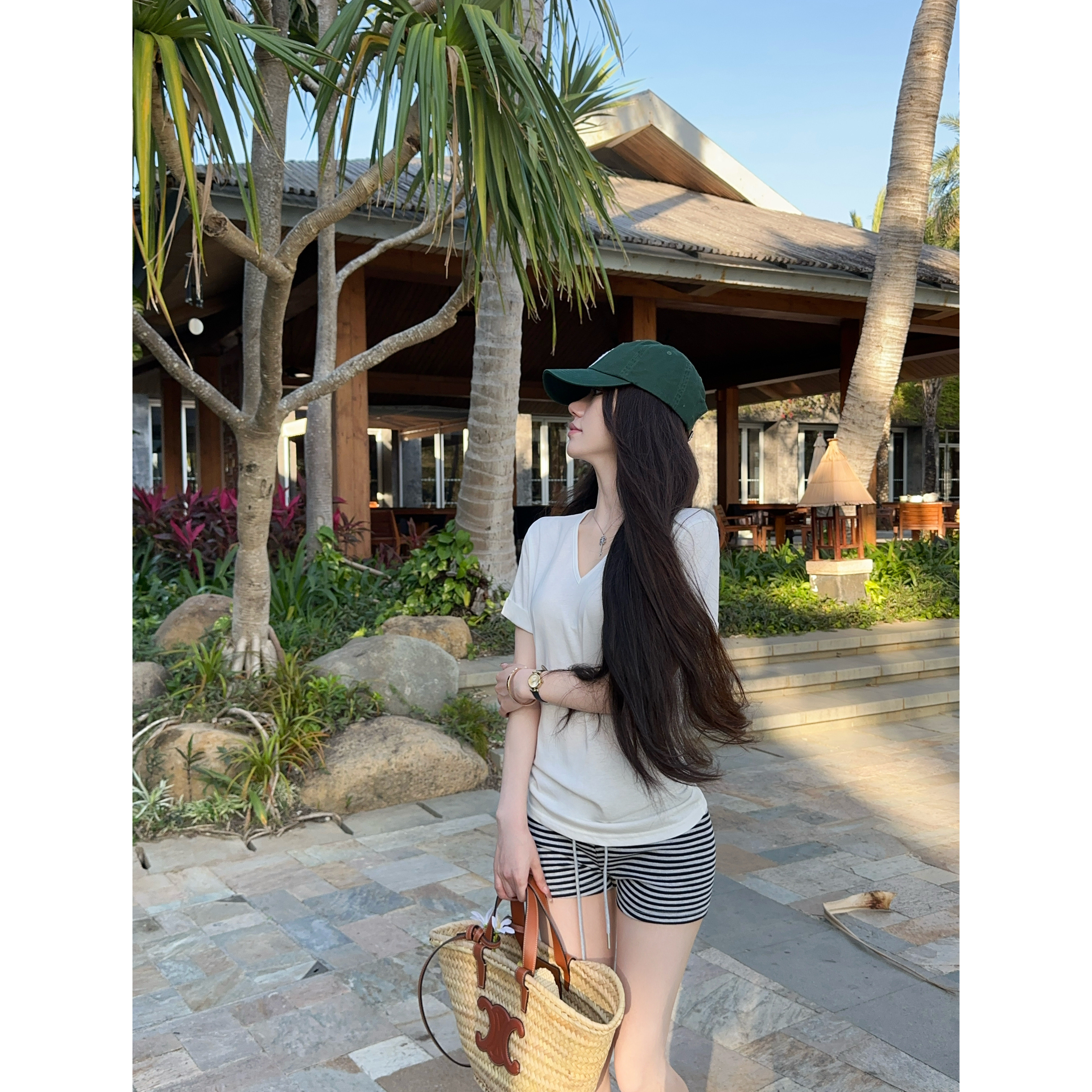 JAMAIS VU【盛夏记忆】悠闲时光 显瘦弹力高腰热裤百搭休闲小短裤