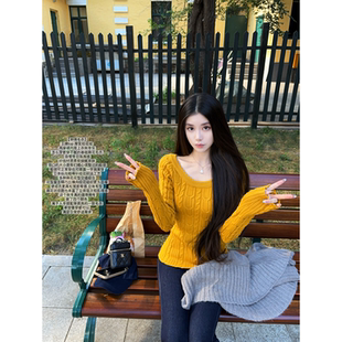 JAMAIS VU【钟情毛衣】王牌top 厚实绞花绒 两穿领内搭上衣秋冬女