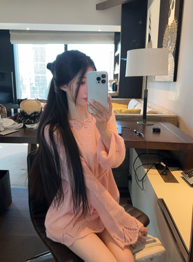 JAMAIS VU【超纯清嗲感】花边少女心事 系带罩衫羊毛微透上衣春夏