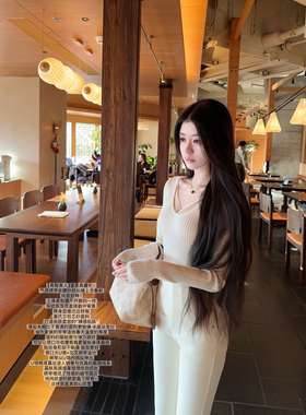 JAMAIS VU【高智美人】温柔具像化~气质绑带收腰针织长袖上衣春新