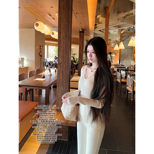 JAMAIS VU【高智美人】温柔具像化~气质绑带收腰针织长袖上衣春新