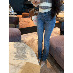 JAMAIS VU【贵气闲人】早八美女 通勤柔柔蓝好臀型质感牛仔裤春秋