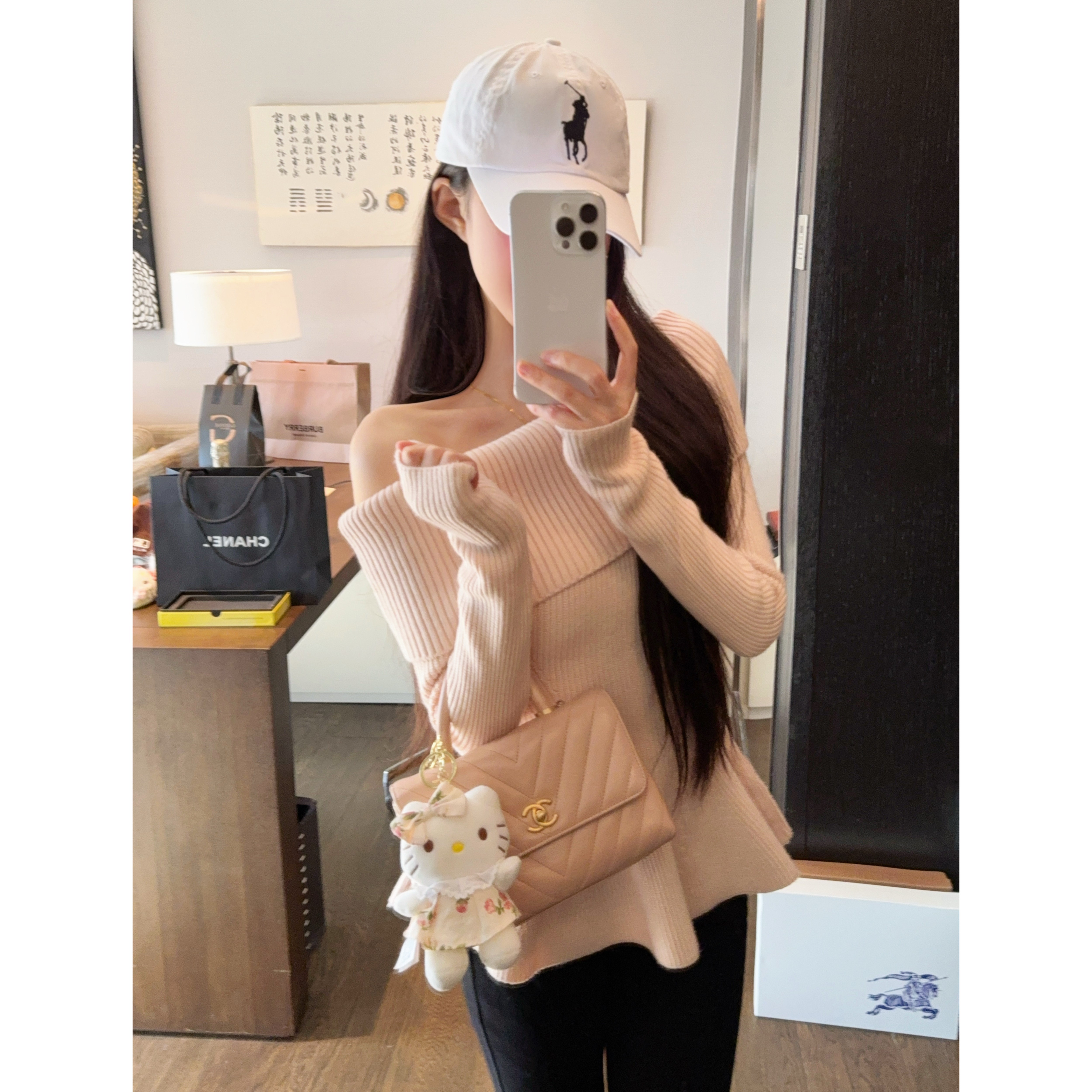 古早清纯感针织毛衣韩纯欲收腰