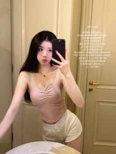 收腰纯欲蕾丝 JAMAIS 桃形领 偷心Angel 显瘦背心内搭吊带女