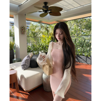 JAMAIS VU【娇柔春令时】绝美显白 收腰抹胸连衣裙+开衫套装春夏