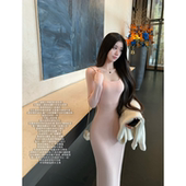 JAMAIS 优雅职人柔软收腰针织连衣裙春 粉瓷肌感 温婉女神裙