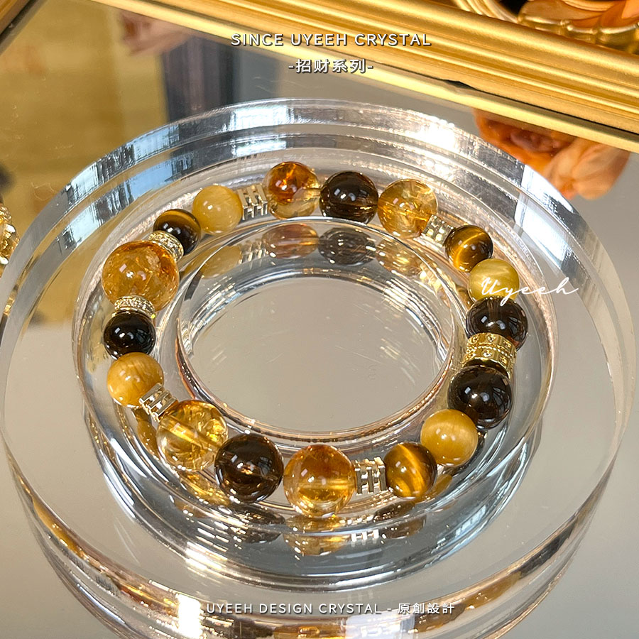 【大金霸】天然黄水晶金手链