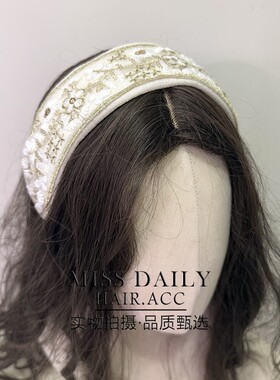 复古蕾丝镂空包头帽女白色薄款外出度假百搭手工小清新编织头箍