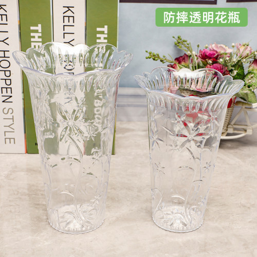 批发透明塑料醒花桶鲜花插花瓶