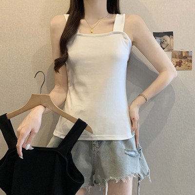 纯棉吊带背心女2025春夏季新款大码胖mm修身外穿内搭打底无袖上衣