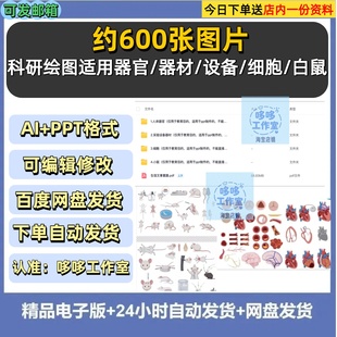 科研绘图PPT和AI素材资料小鼠细胞器官生物医学化学实验设备器材