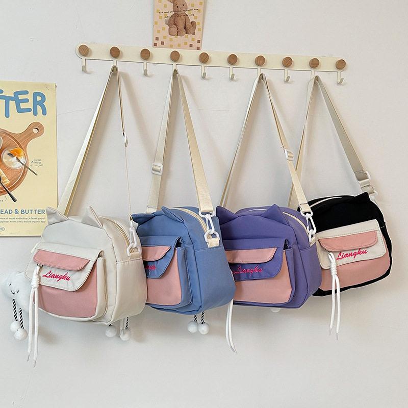 帆布单肩斜挎包可爱甜美单肩包