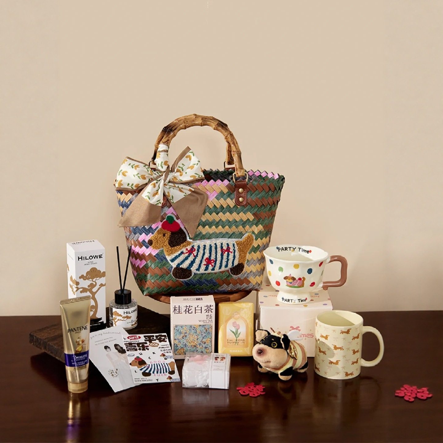 网红可爱腊肠小狗菜篮子ins风高颜值编制包商务个人礼品伴手礼,收纳整理,其他收纳篮,淘宝优惠券,粉丝福利购,淘宝优惠卷