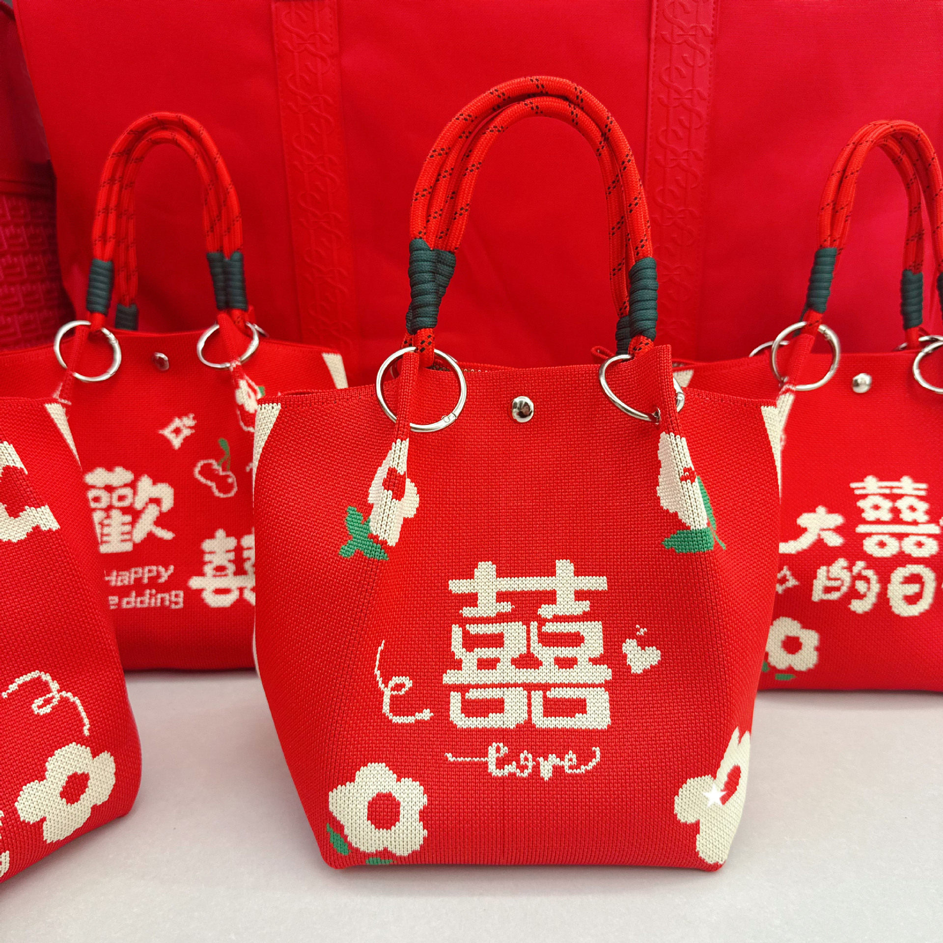 伴手礼礼品袋编织大容量手拿包