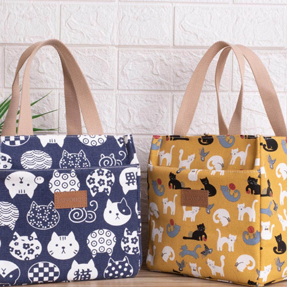 帆布手提包上班带饭饭盒袋子铝箔加厚午餐包日式手提包手拎保温袋,收纳整理,饭盒袋,淘宝优惠券,粉丝福利购,淘宝优惠卷