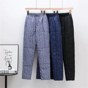 高腰保暖宽松冬 白鸭绒内穿加肥加大码 中老年轻薄内胆羽绒裤 男女款