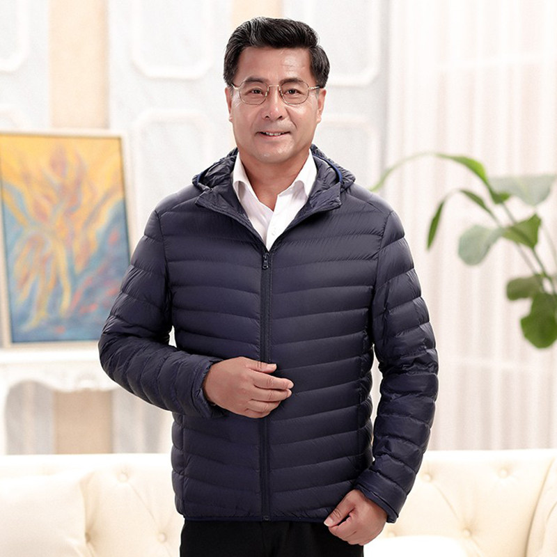中老年男士轻薄羽绒服爸爸装宽松短款加肥特大码便捷保暖外套新款 - 淘宝联盟商品