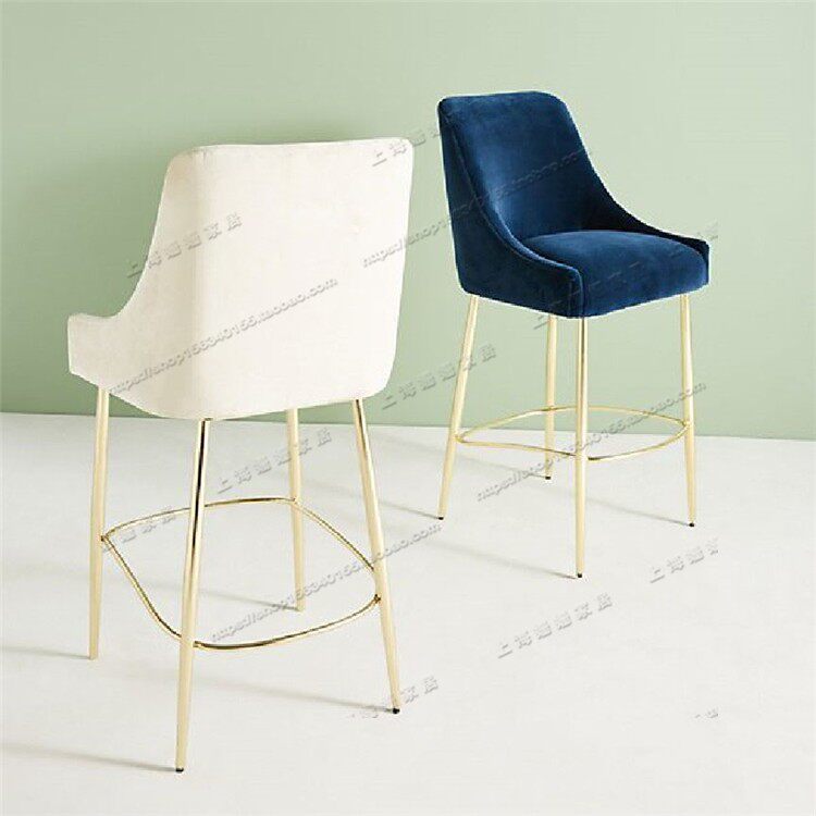 吧台椅创意个性家用不锈钢金属吧凳现代简约高脚椅吧椅时尚吧台凳
