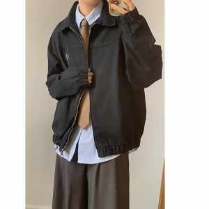 现货  秋季全棉水洗刺绣翻领短款外套男JK810/P75图片