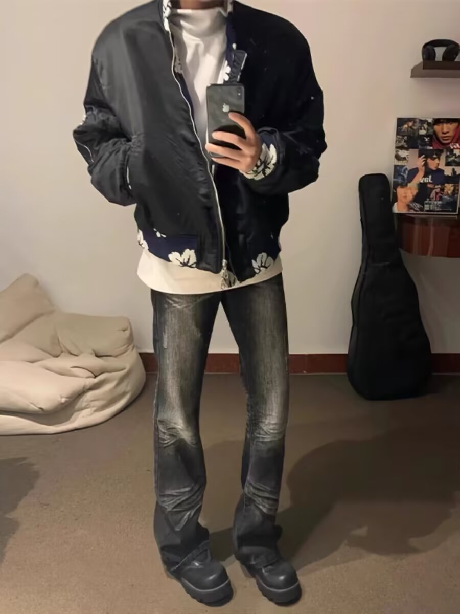 【网图有货】美式复古棒球服夹克男秋季百搭宽松潮流外套0132/P75,男装夹克,星座205-3