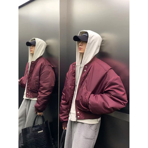 【网图现货】美式复古短款潮流飞行夹克男棒球服外套JK148/P85图片