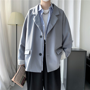 2021秋新款西装港风纯色帅气宽松小西装百搭上衣205-3#/,男装西服,星座205-3